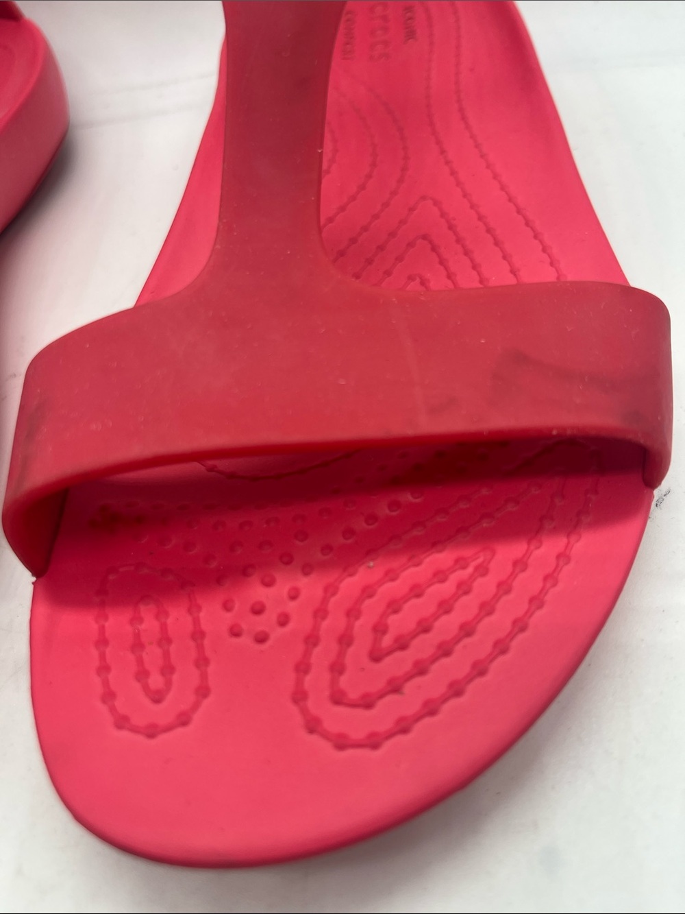Crocs Serena Sandal/flip Flop Womens Size:5 T-Strap Comfort Watermelon Pink - Picture 3 of 8